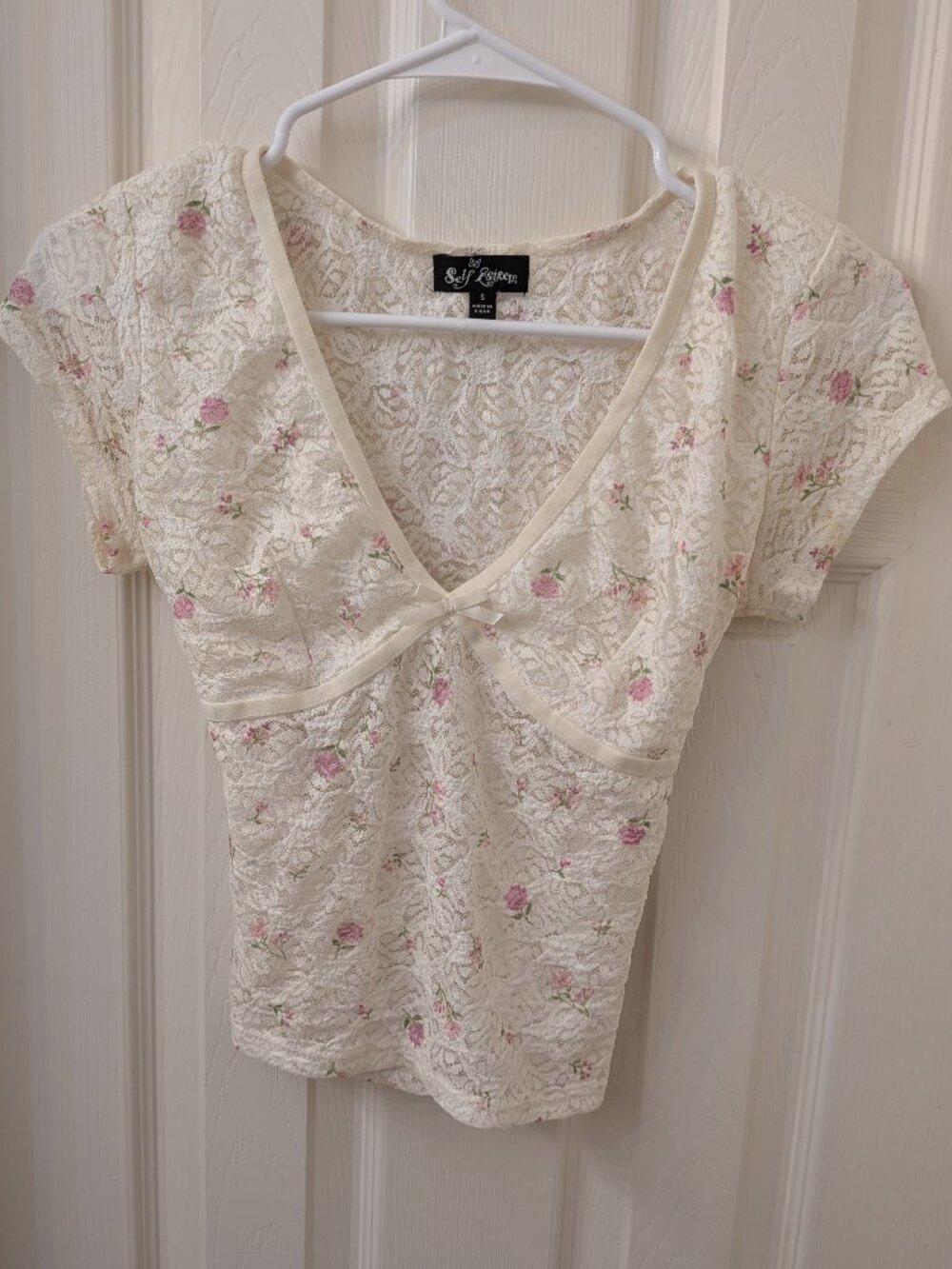 Self esteem women white and cream blouse